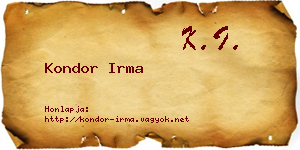 Kondor Irma névjegykártya