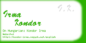 irma kondor business card